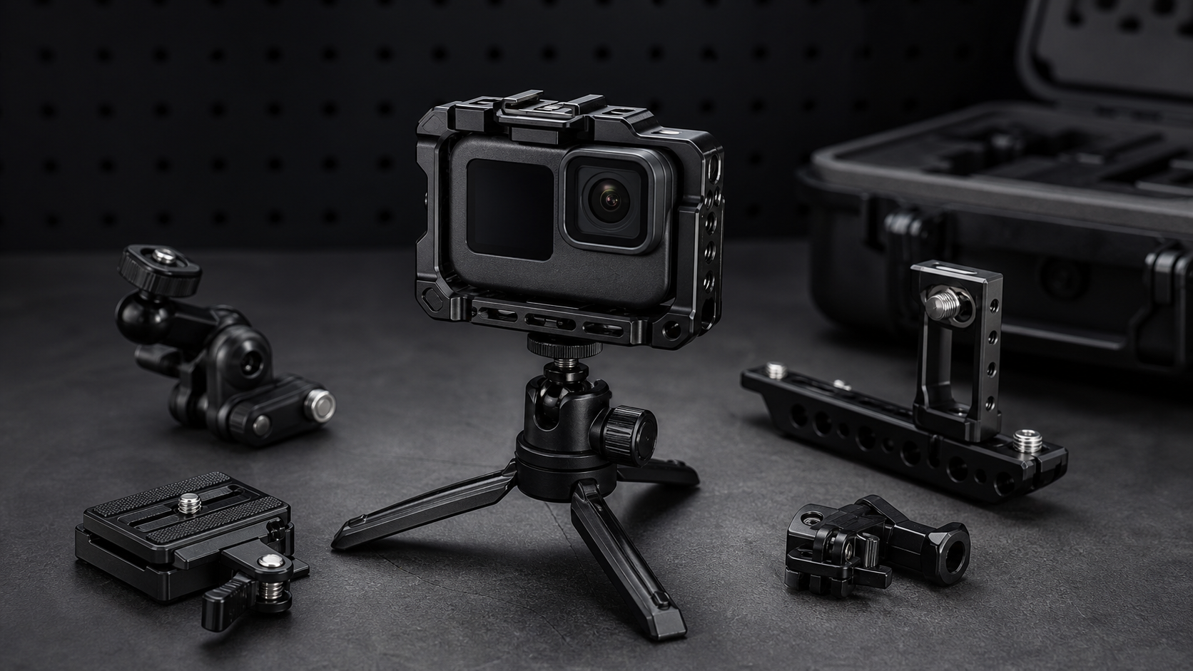 Aluminum camera cage rig setup
