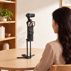 BARUNOR square scene 20261019: Square tabletop usage illustration of the folding mini tripod; camera not included
