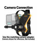 BARUNOR helmet-chin EN 20261020 08: Helmet mount camera connection with a translucent reference camera; camera not included | BARUNOR detail 4:5 20261022