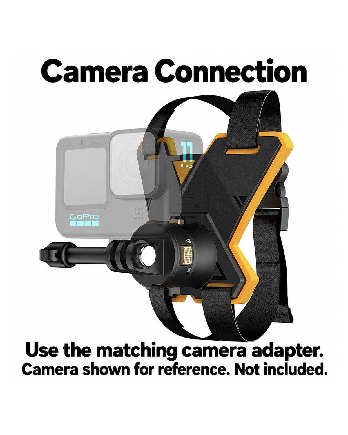 BARUNOR helmet-chin EN 20261020 08: Helmet mount camera connection with a translucent reference camera; camera not included | BARUNOR detail 4:5 20261022