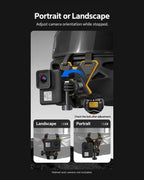 BARUNOR helmet-chin EN 20261020 01: Portrait and landscape camera positioning on the helmet chin mount; adjust while stopped | BARUNOR detail 4:5 20261022