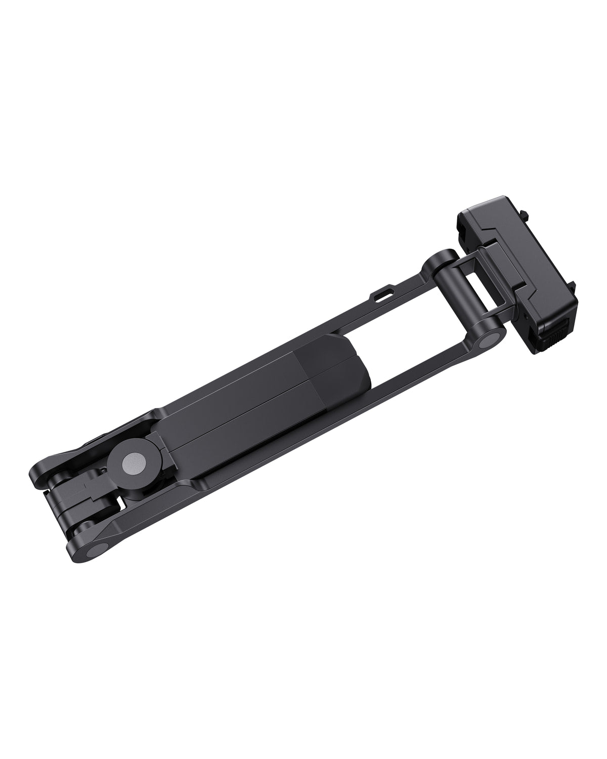 BARUNOR Chidian Folding ACE angled: Folded stand and camera-specific quick-release head, angled view | BARUNOR detail 4:5 20261022