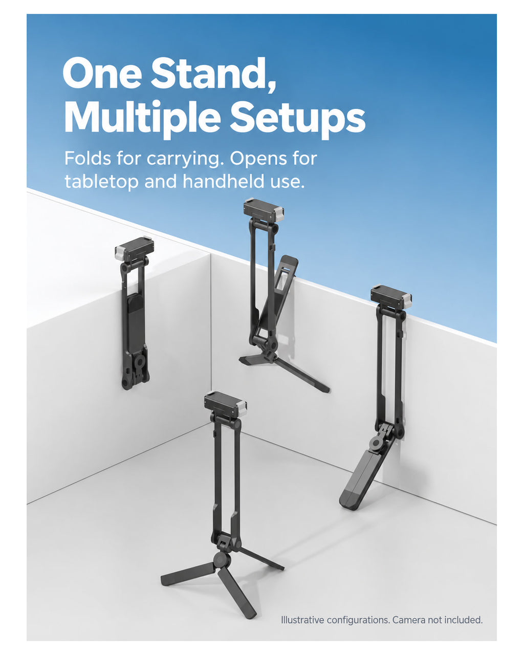 BARUNOR Chidian Folding ACTION configurations: Different folded and open configurations of the same Action-interface stand | BARUNOR detail 4:5 20261022
