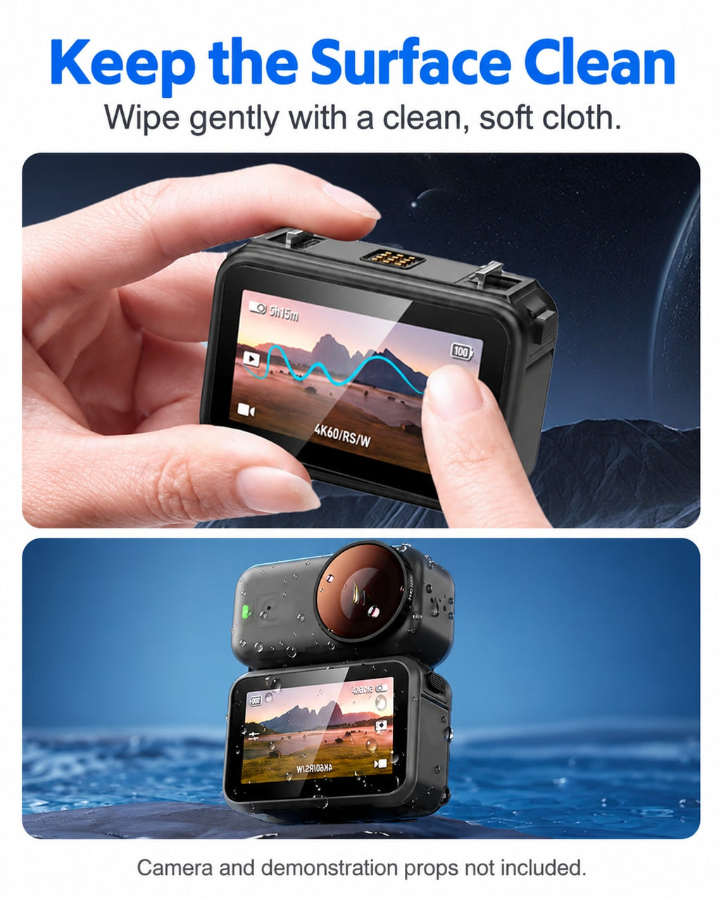 Keep the Surface Clean. Wipe gently with a clean, soft cloth.. Nano accessory detail; camera not included. [FLW-media-S003-aea147eb]