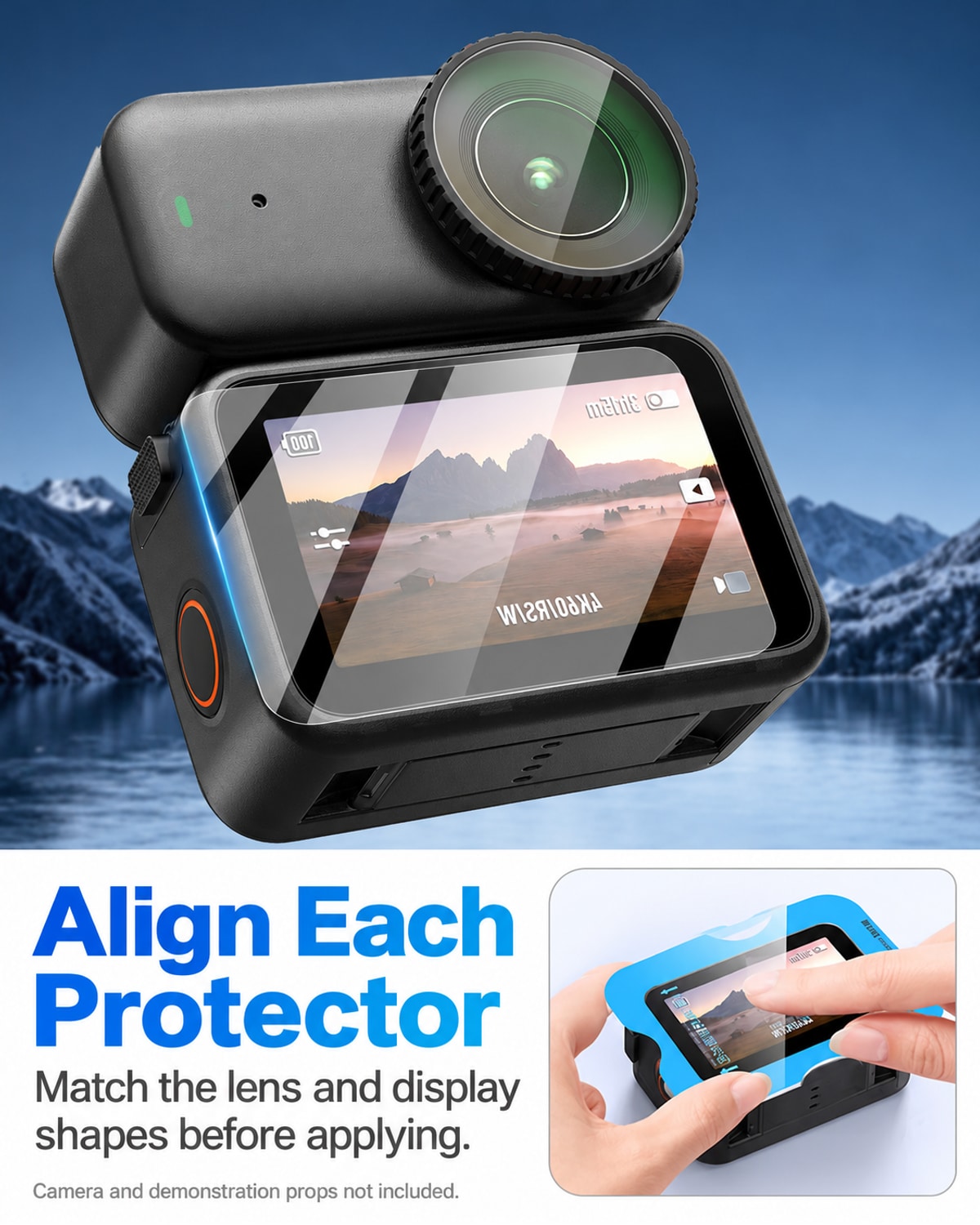 Align Each Protector. Match the lens and display shapes before applying.. Nano accessory detail; camera not included. [FLW-media-S004-ab0d5bc0]
