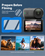 Prepare Before Filming. Check both protectors before use.. Nano accessory detail; camera not included. [FLW-media-S006-a5a53744]