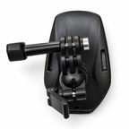 Hidden magnetic neck camera mount - complete black articulated mount assembly on white