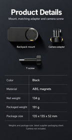 BARUNOR dual-backpack EN 20261020 06: Product details: ABS and magnets, net weight 134 g, packaged weight 191 g, package size 135 x 135 x 52 mm