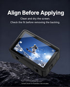 Align the Action 6 screen protector on a clean, dry screen before applying; camera not included