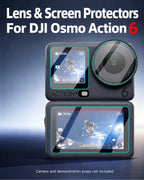 Lens & Screen Protectors. For DJI Osmo Action 6. Camera and demonstration props not included. [FLW-media-S011-a9239973]