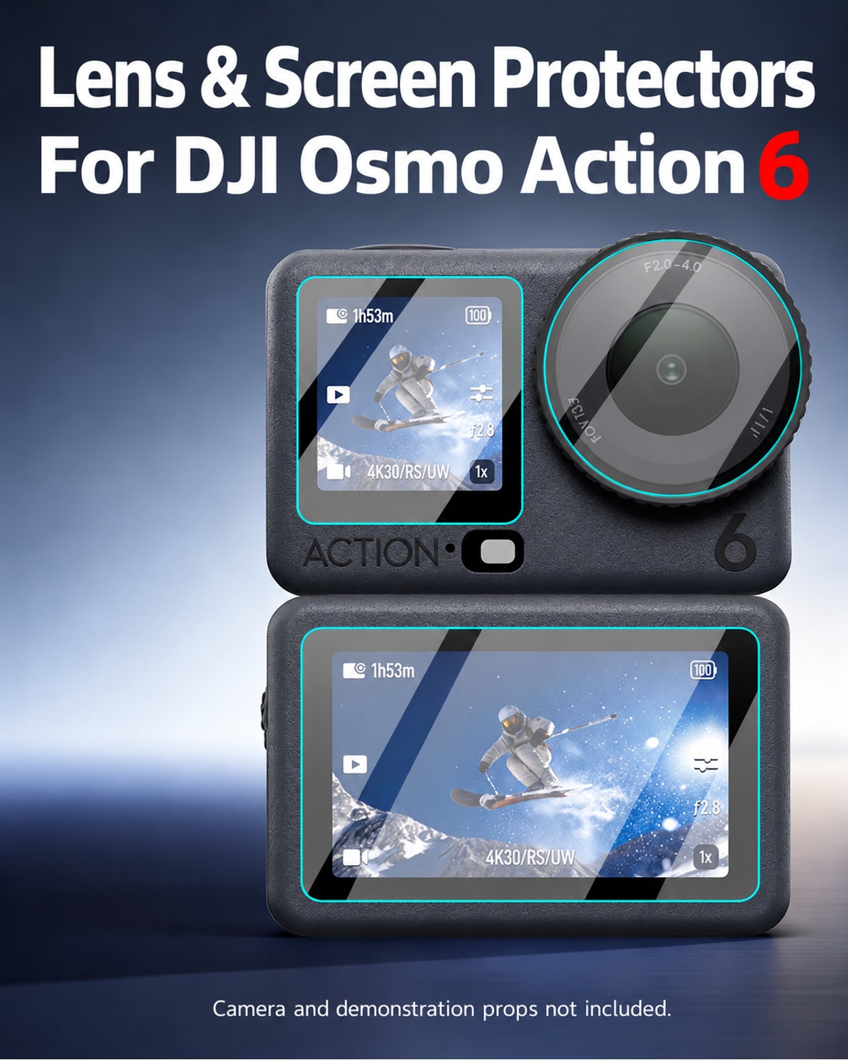Lens & Screen Protectors. For DJI Osmo Action 6. Camera and demonstration props not included. [FLW-media-S011-a9239973]