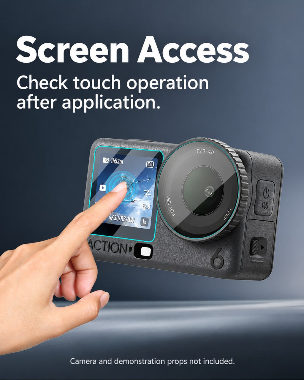 Screen Access. Check touch operation after application.. Camera and demonstration props not included. [FLW-media-S017-3af71a12]