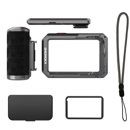 Camera Cage and Side Handle Kit for DJI Osmo Action 6 - FLW117 - complete product on white background