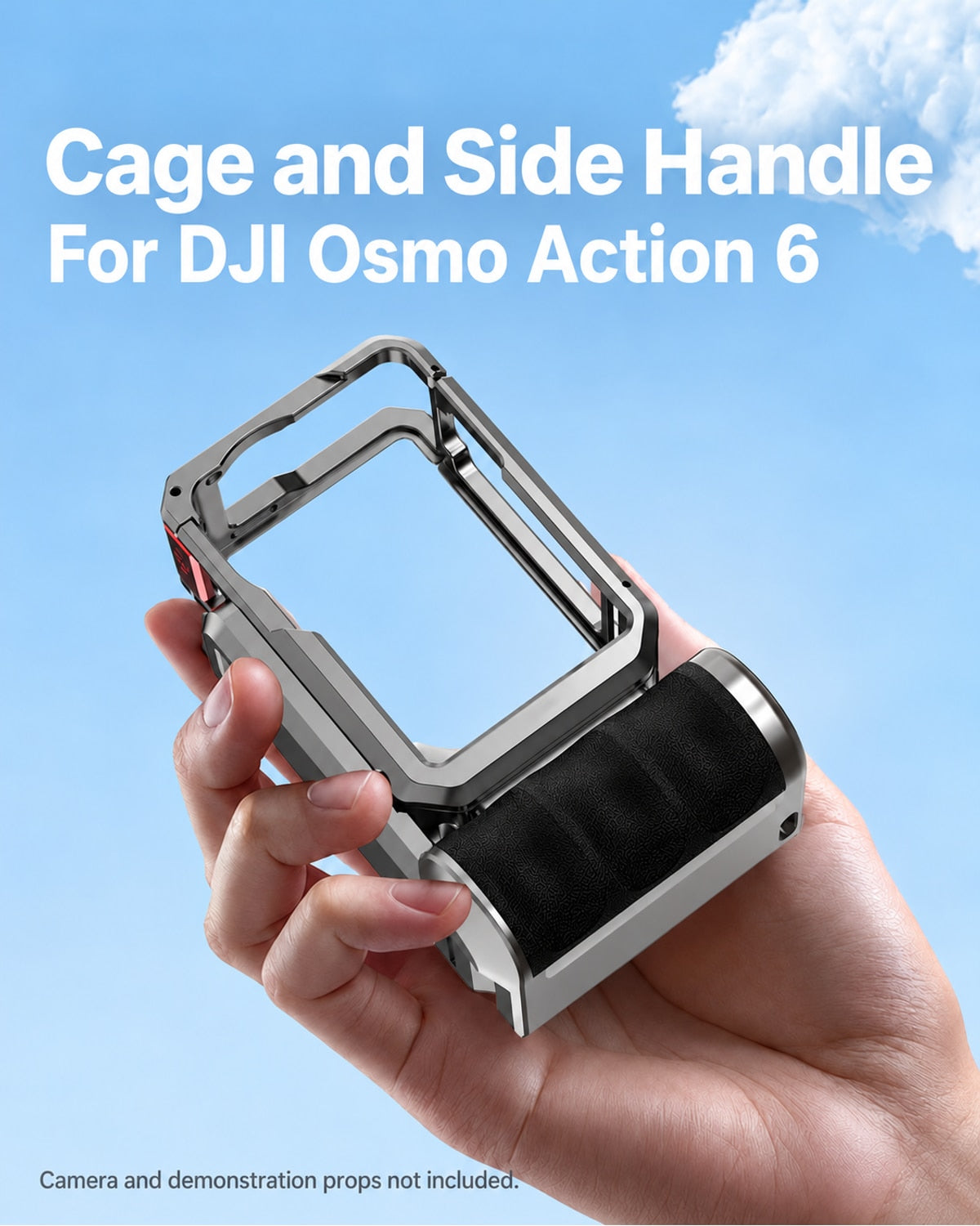 Cage and Side Handle. For DJI Osmo Action 6. Camera and demonstration props not included. [FLW-media-S037-b3a36165]