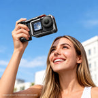Action 6 cage and side handle in a handheld filming setup; camera not included