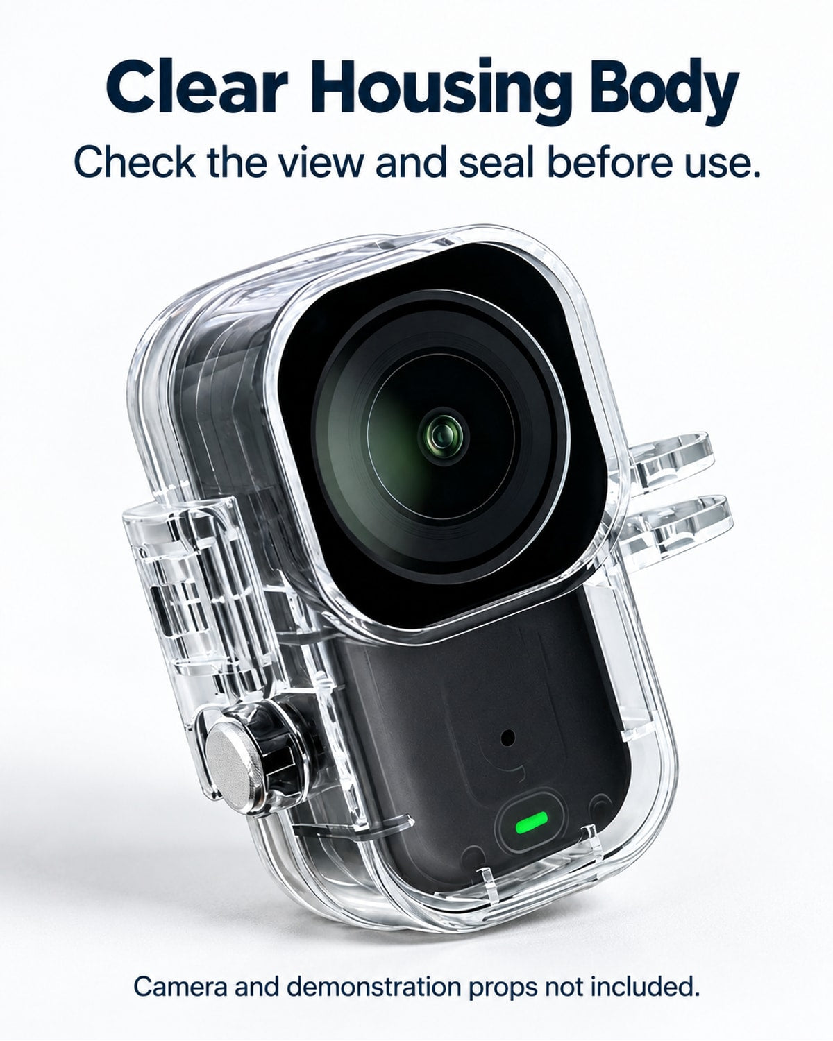 Clear Housing Body. Check the view and seal before use.. Nano accessory detail; camera not included. [FLW-media-S055-0a5e34d6]