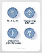 Check the Fit. Align openings before use.. Check screen and button access.. Nano accessory detail; camera not included. [FLW-media-S070-cf2e9067]