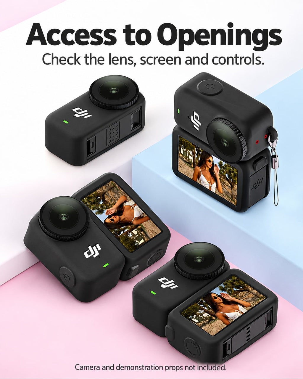 Access to Openings. Check the lens, screen and controls.. Nano accessory detail; camera not included. [FLW-media-S072-18960a8c]