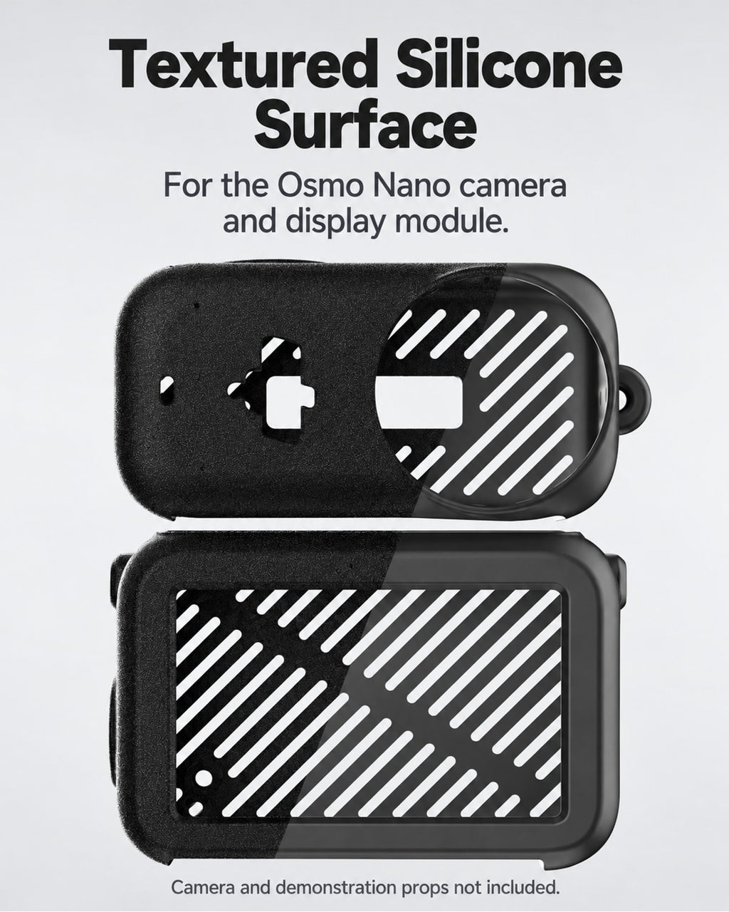 Textured Silicone Surface. For the Osmo Nano camera and display module.. Nano accessory detail; camera not included. [FLW-media-S074-75d8fd2e]