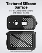 Textured Silicone Surface. For the Osmo Nano camera and display module.. Nano accessory detail; camera not included. [FLW-media-S074-75d8fd2e]