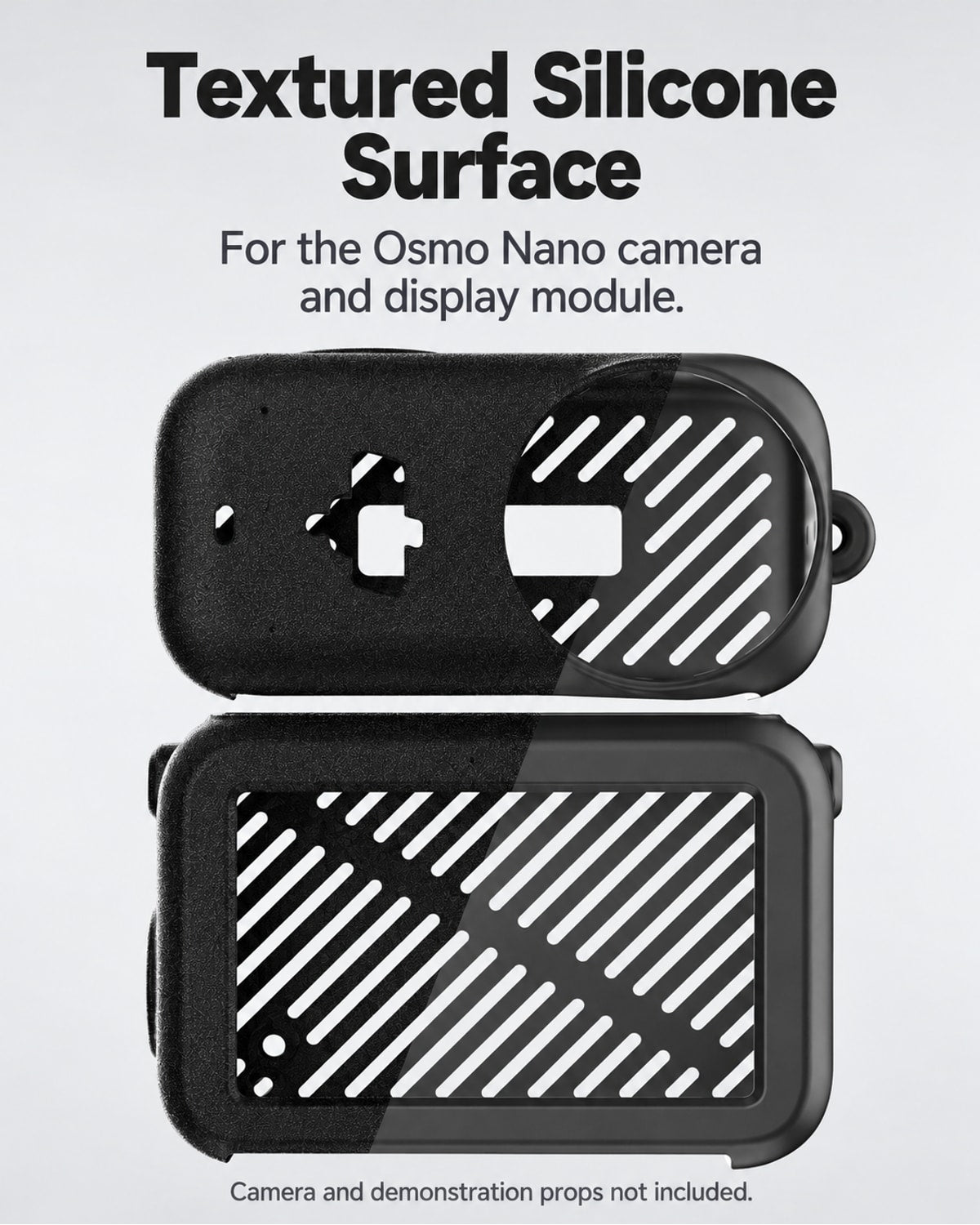 Textured Silicone Surface. For the Osmo Nano camera and display module.. Nano accessory detail; camera not included. [FLW-media-S074-75d8fd2e]