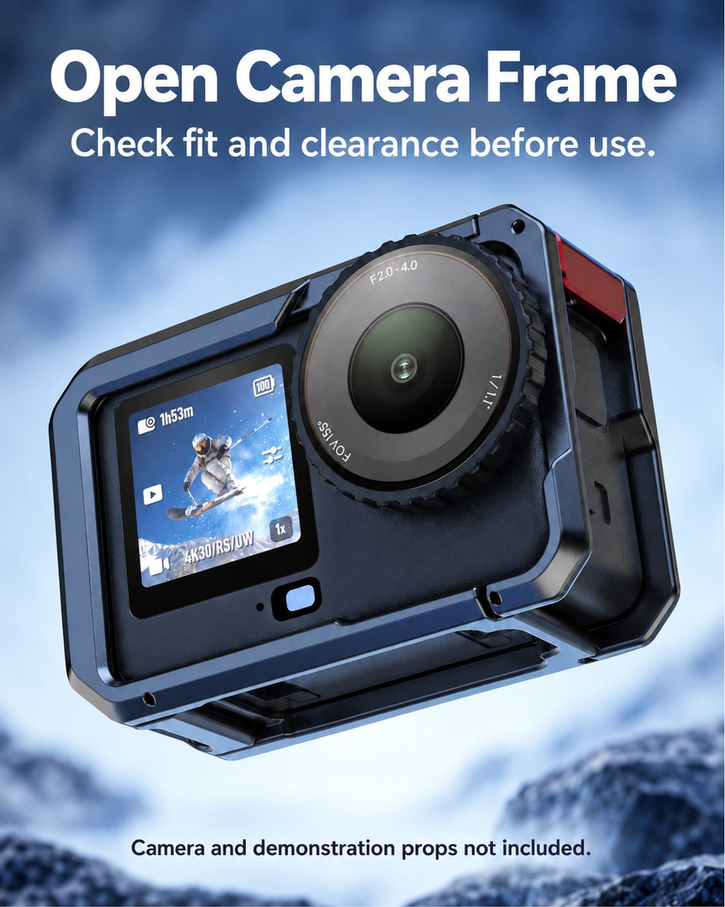 Open Camera Frame. Check fit and clearance before use.. Camera and demonstration props not included. [FLW-media-S082-23d64224]