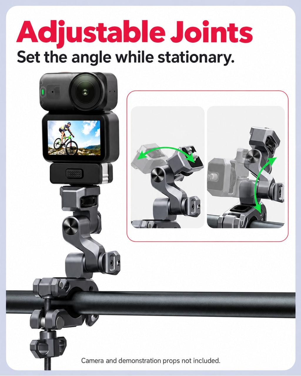 Adjustable Joints. Set the angle while stationary.. Camera and demonstration props not included. [FLW-media-S092-023cb6a1]