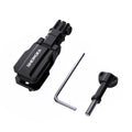 Windshield clip camera mount with one wrench and one mounting screw on white; camera adapter not included