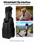 Windshield Clip Interface. A camera-specific adapter may be required.. Camera and demonstration props not included. [FLW-media-S104-80155b9d]