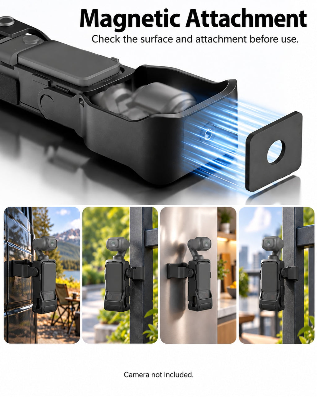 Magnetic Attachment. Check a suitable surface and attachment before use.. Camera and demonstration props not included. [FLW-media-S121-55a280a9]