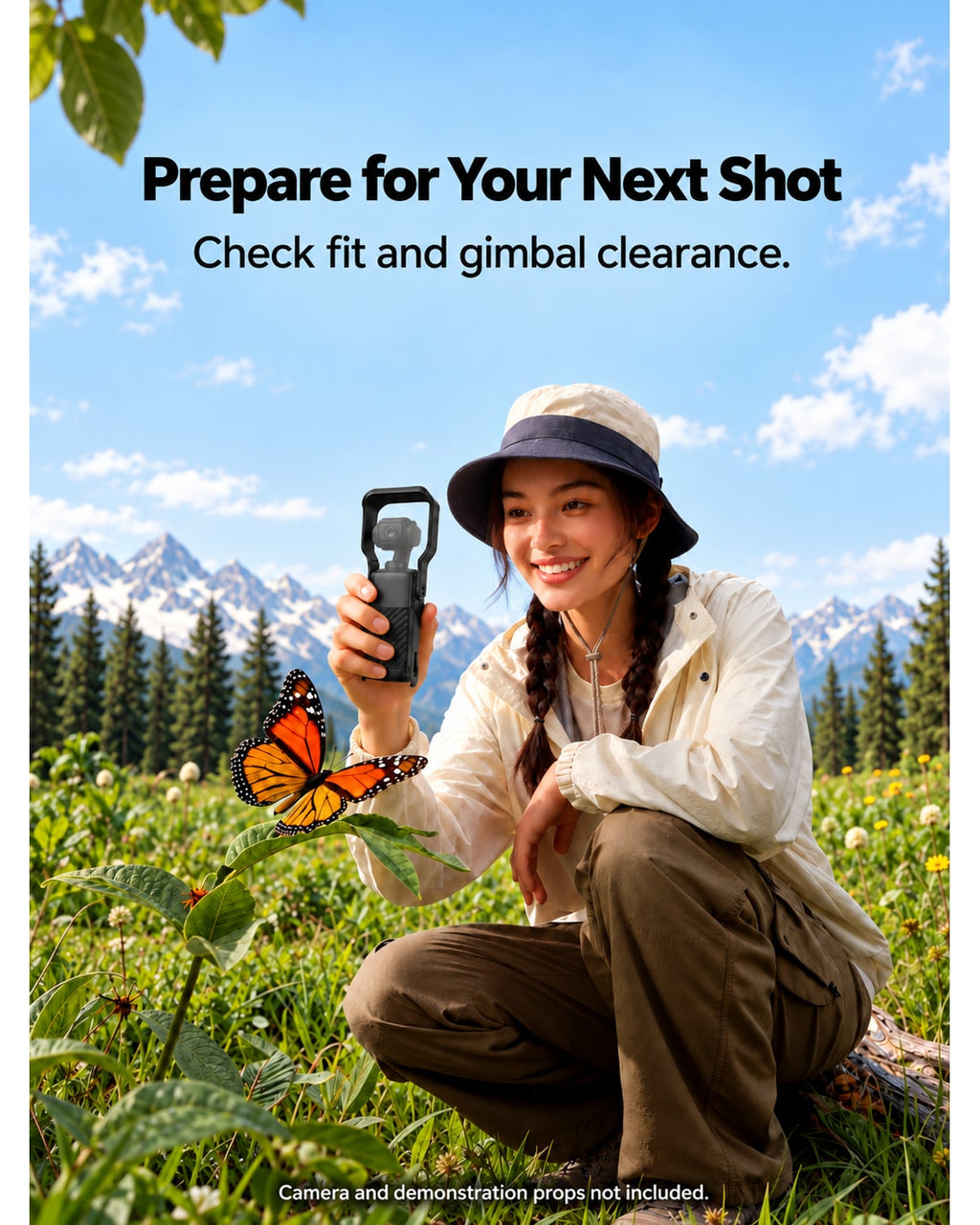 Prepare for Your Next Shot. Check fit and gimbal clearance.. Camera and demonstration props not included. [FLW-media-S126-42484a1b]