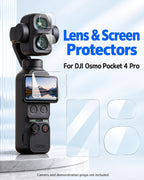 Lens & Screen Protectors. For DJI Osmo Pocket 4 Pro. Camera and demonstration props not included. [FLW-media-S133-0b3a5487]