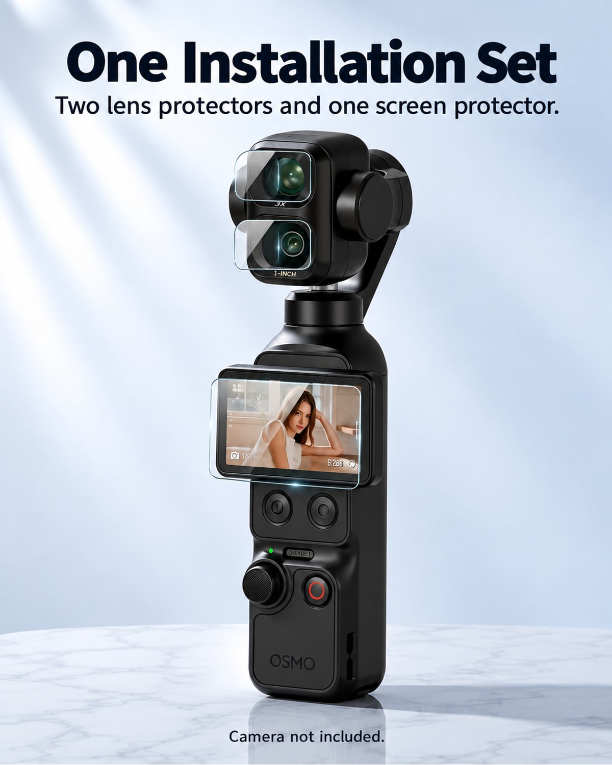 One Installation Set. Two lens protectors and one screen protector.. Camera and demonstration props not included. [FLW-media-S135-c87d9e19]