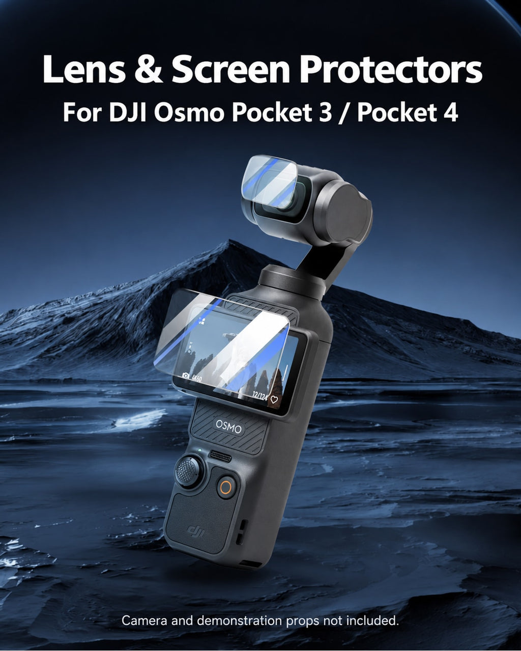 Lens & Screen Protectors. For DJI Osmo Pocket 3 / Pocket 4. Camera and demonstration props not included. [FLW-media-S139-509e6b80]