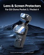 Lens & Screen Protectors. For DJI Osmo Pocket 3 / Pocket 4. Camera and demonstration props not included. [FLW-media-S139-509e6b80]