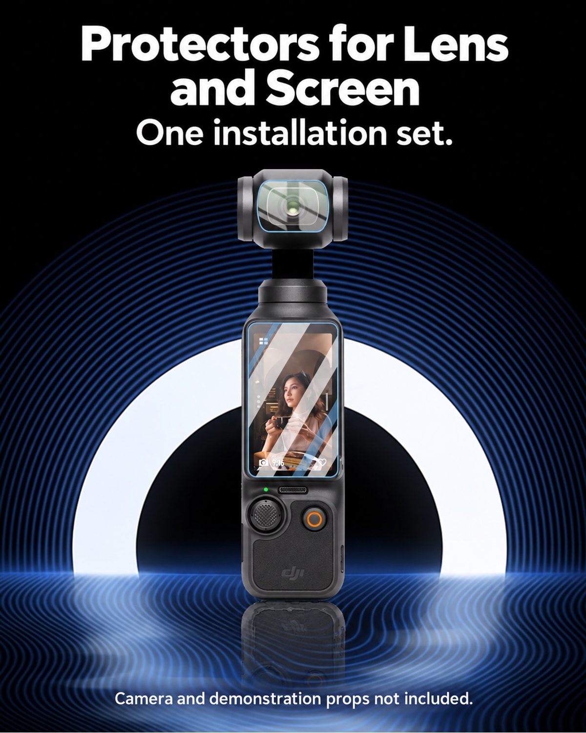 Protectors for Lens and Screen. One installation set.. Camera and demonstration props not included. [FLW-media-S144-9095ef61]