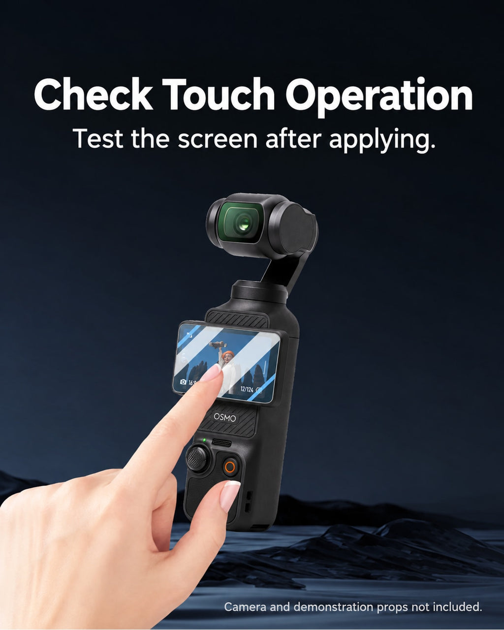 Check Touch Operation. Test the screen after applying.. Camera and demonstration props not included. [FLW-media-S145-dd926865]