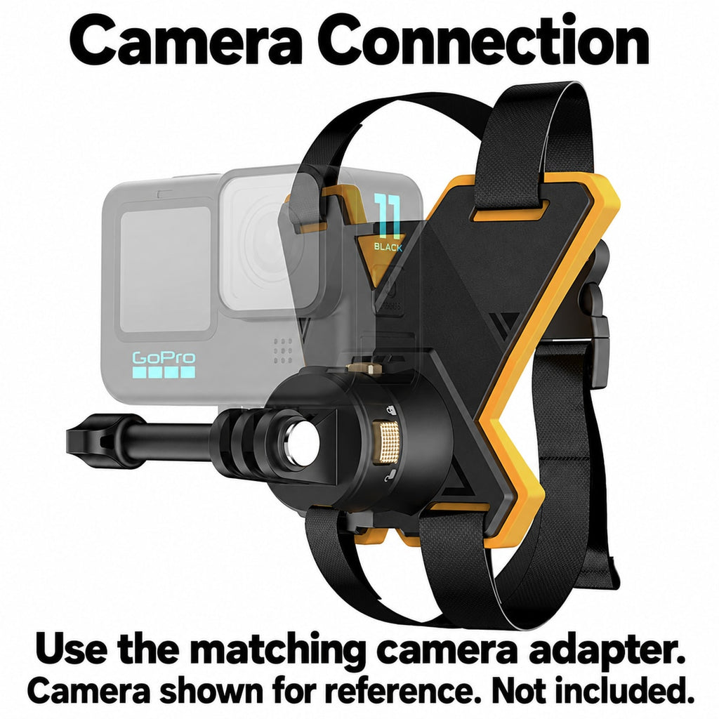 BARUNOR helmet-chin EN 20261020 08: Helmet mount camera connection with a translucent reference camera; camera not included