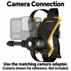 BARUNOR helmet-chin EN 20261020 08: Helmet mount camera connection with a translucent reference camera; camera not included