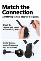 BARUNOR neck EN 20261020 08: Match the Connection; A matching camera adapter is required.; Check the camera-side mount and receiving base.; Similar-looking magnetic systems may not connect.