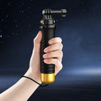 BARUNOR square scene 20261019: Square handheld scene showing the black floating grip with gold-colored end cap