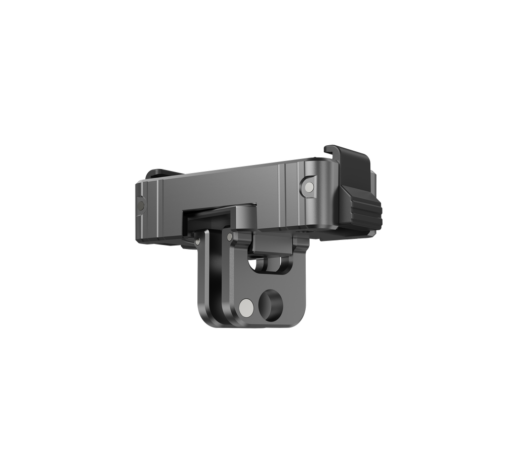 BARUNOR Chidian DJI hero: Complete titanium-gray rotating adapter on pure white