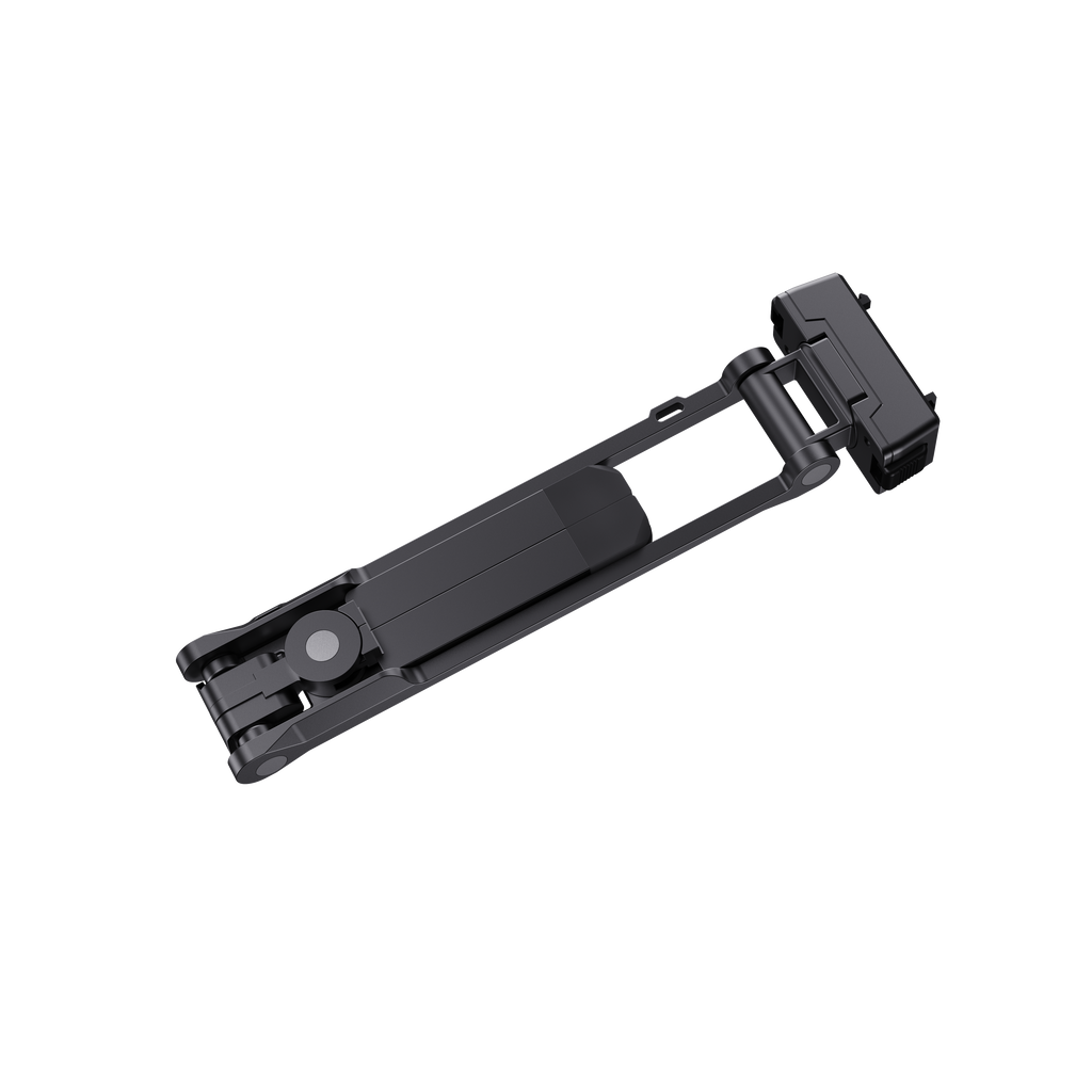 BARUNOR Chidian Folding ACE angled: Folded stand and camera-specific quick-release head, angled view
