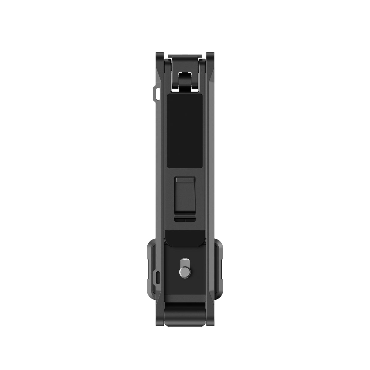 BARUNOR Chidian Folding LUNA folded-front: Folded black YD11 stand and mounting screw, front view