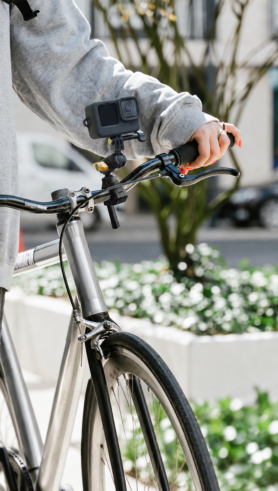 Adjustable Bicycle Handlebar Mount for Action Cameras - cycling (text-free gallery 2)